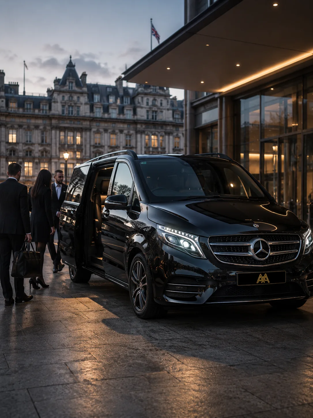Mercedes V-Class luxury people-carrier in central London